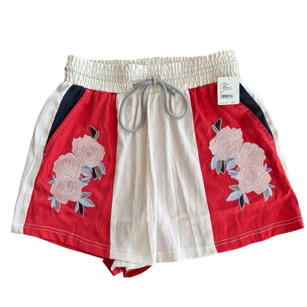 Free People Movement In The Ring Shorts XS Red Pink Floral New With Tags - Picture 3 of 8